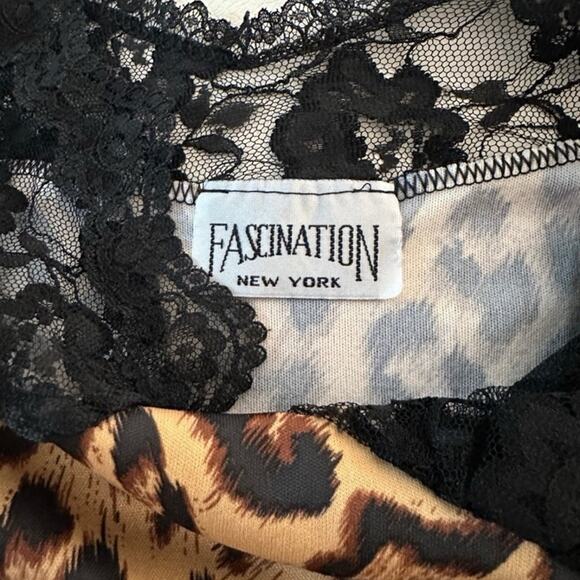 Vintage FASCINATION Leopard Print Lingerie Slip Dress - Picture 4 of 6